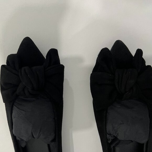 NWOT M.Gemi Pointed Toe Flats with Bow - Black Suede - Size 39 - Picture 11 of 11